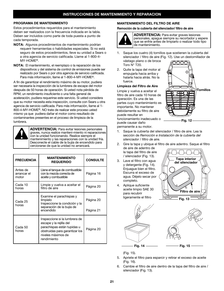 Craftsman 316.79189 User Manual | Page 21 / 28