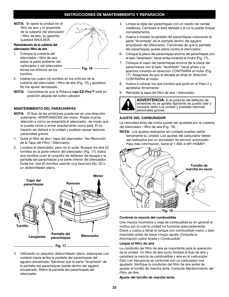 Craftsman 316.79189 User Manual | Page 22 / 28