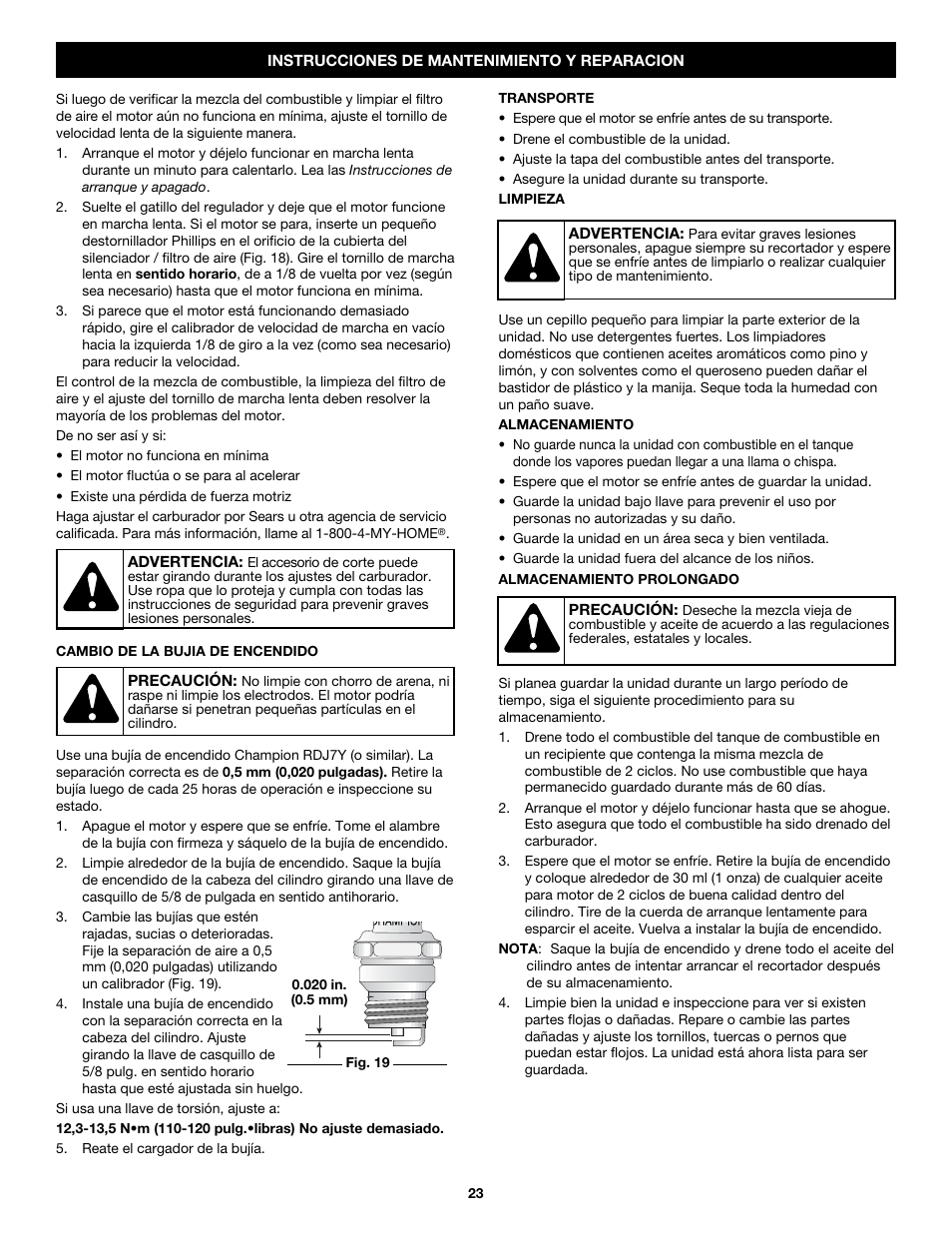 Craftsman 316.79189 User Manual | Page 23 / 28