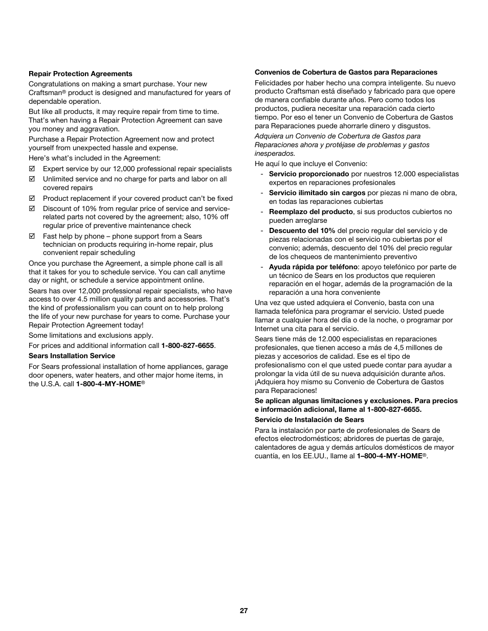 Craftsman 316.79189 User Manual | Page 27 / 28
