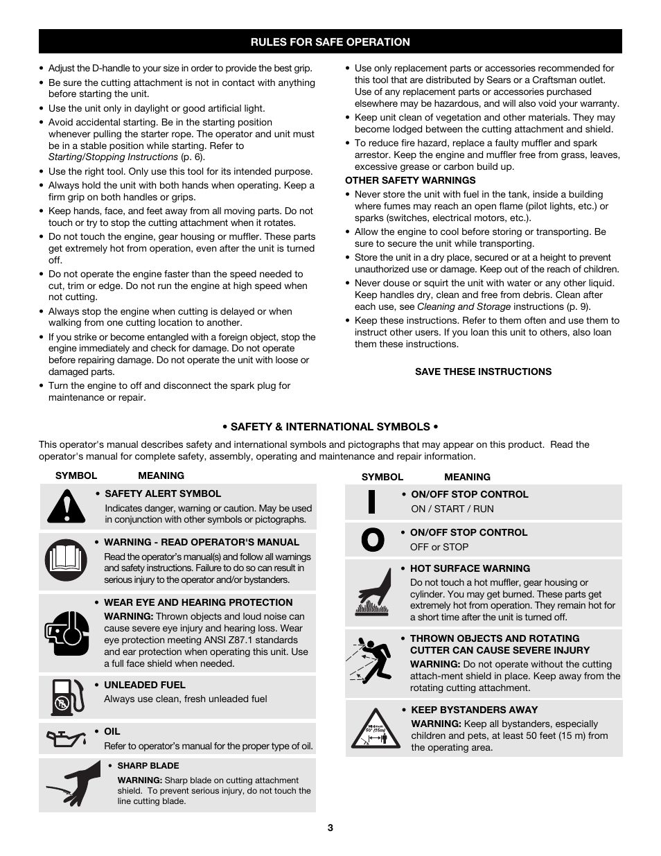 Craftsman 316.79189 User Manual | Page 3 / 28