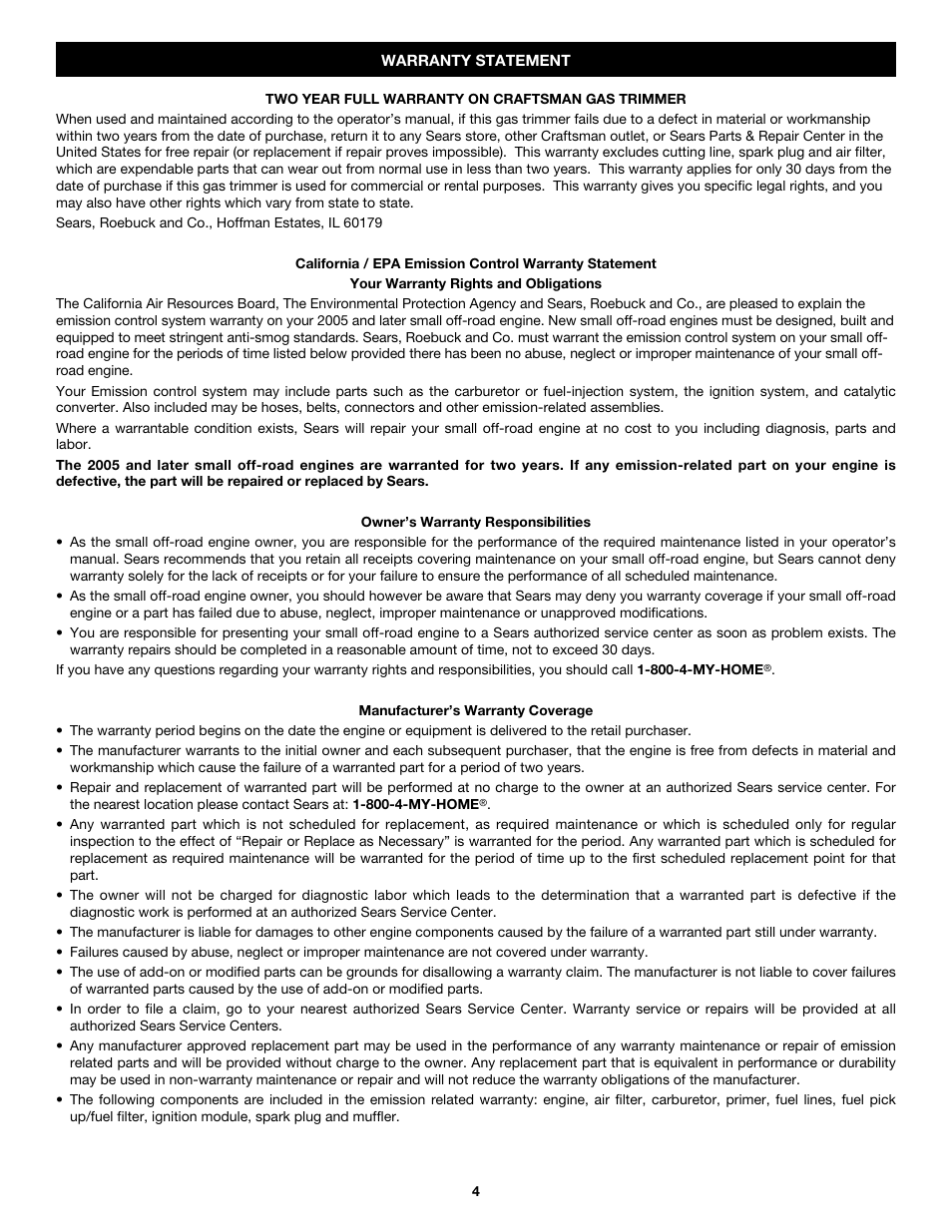 Craftsman 316.79189 User Manual | Page 4 / 28