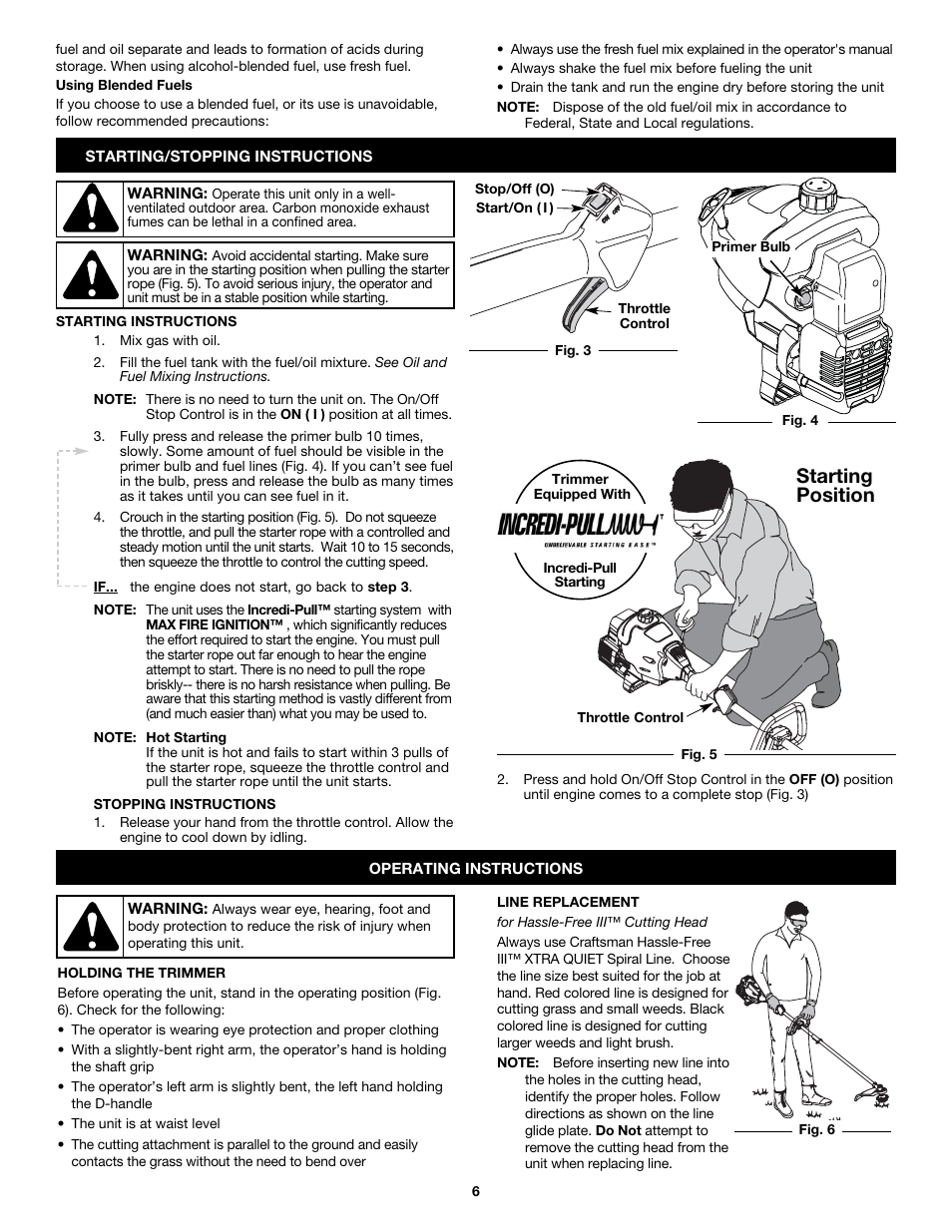 Starting position | Craftsman 316.79189 User Manual | Page 6 / 28