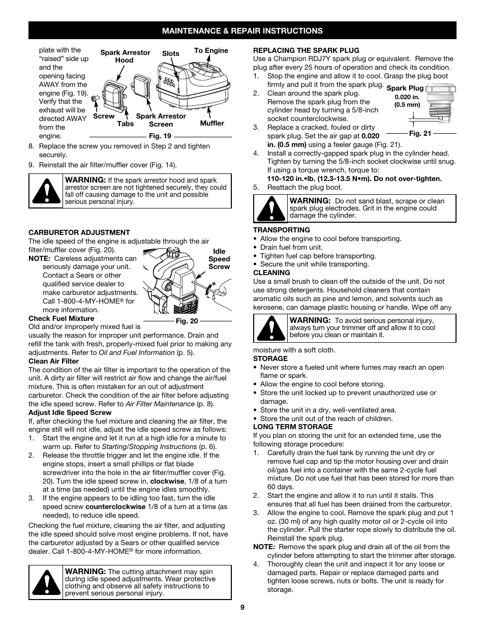Craftsman 316.79189 User Manual | Page 9 / 28