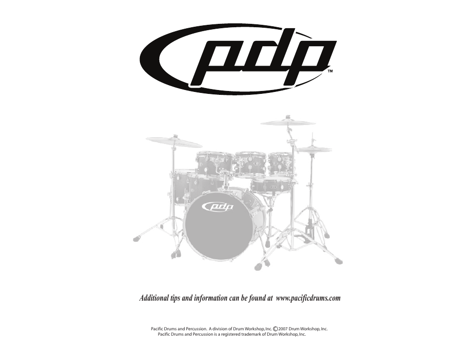 X7 series drumsets, Assembly and set-up guide 1-year limited warranty | Pacific Drums & Percussion X7 SERIES User Manual | Page 5 / 5