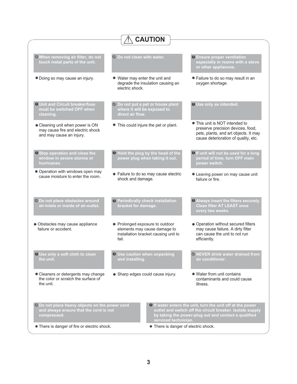 Caution | Perfect Aire PATWH14002 User Manual | Page 4 / 26