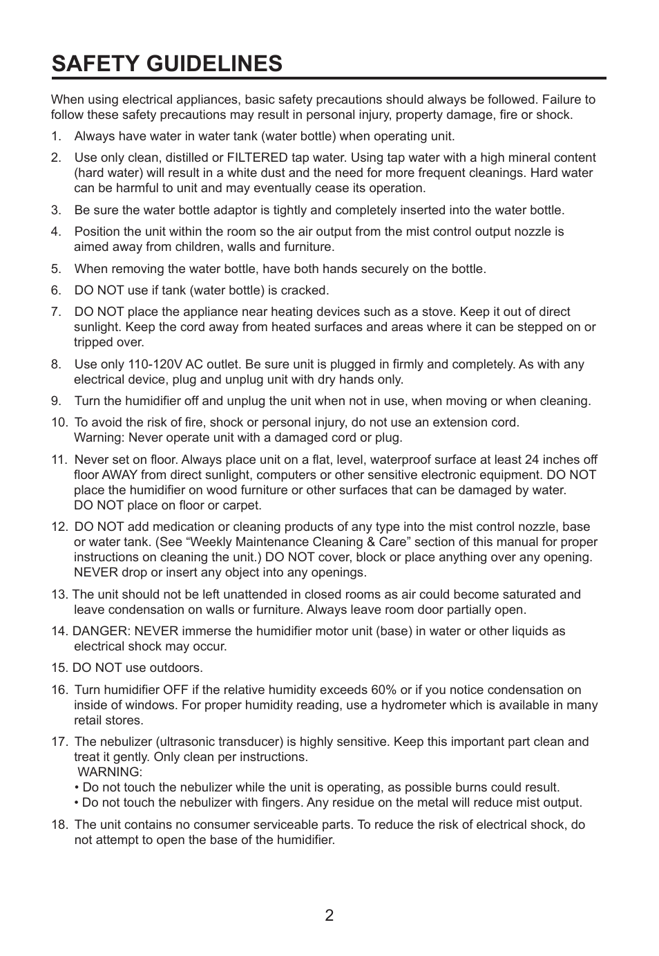 Safety guidelines | Perfect Aire PAU1 User Manual | Page 3 / 10
