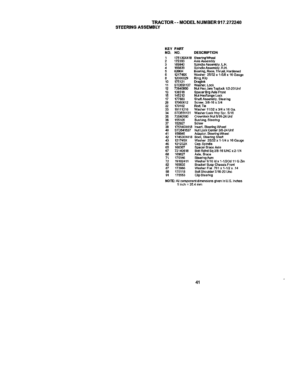 Steering assembly | Craftsman 917.272240 User Manual | Page 41 / 64