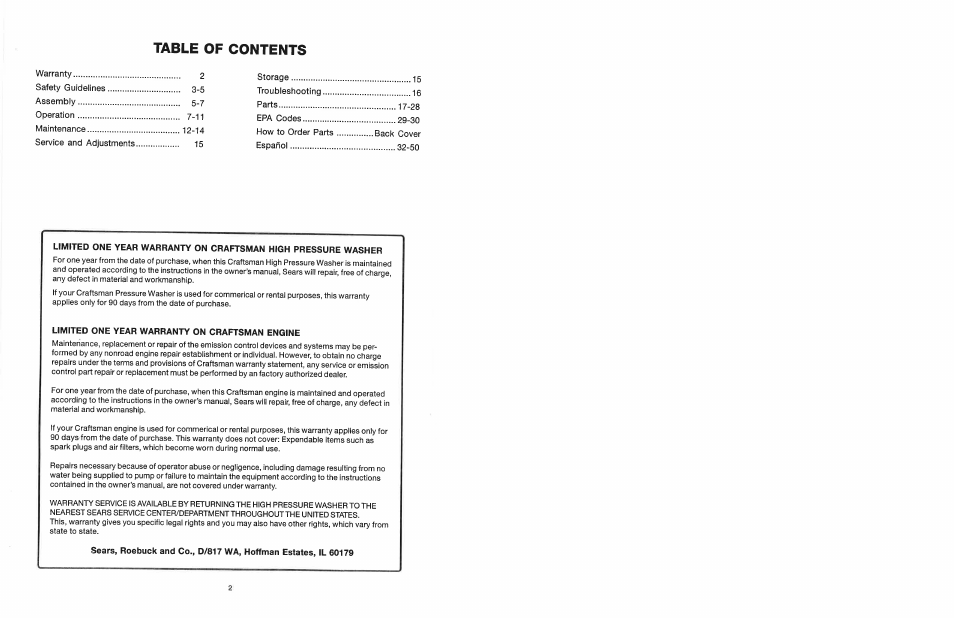 Craftsman 919.678250 User Manual | Page 2 / 64