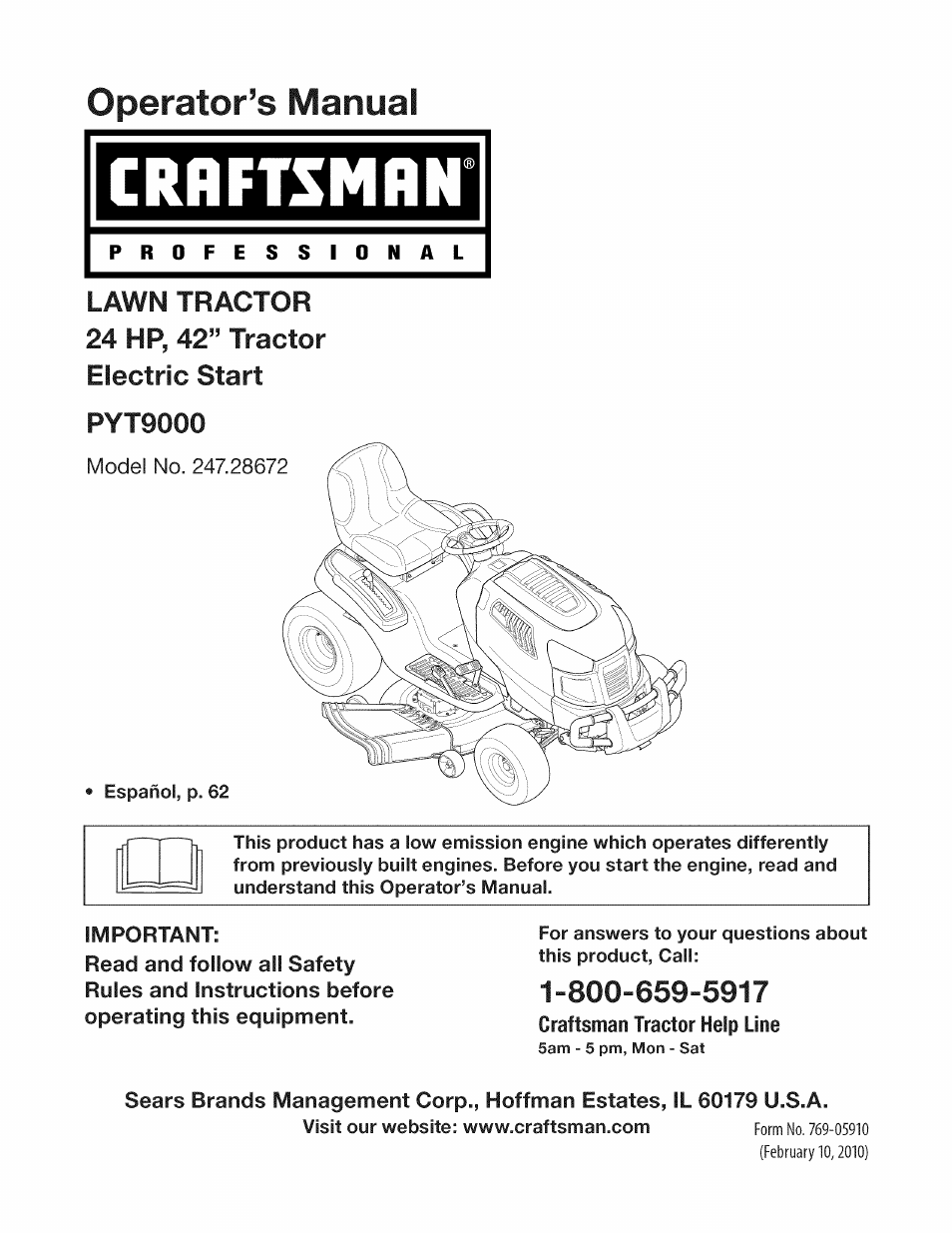 Craftsman 247.28672 User Manual | 100 pages