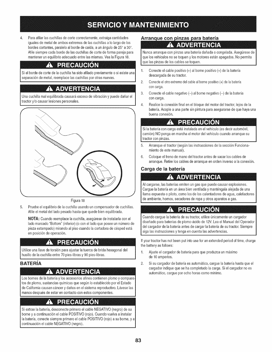 Servicio y mantenimiento | Craftsman 247.28672 User Manual | Page 83 / 100