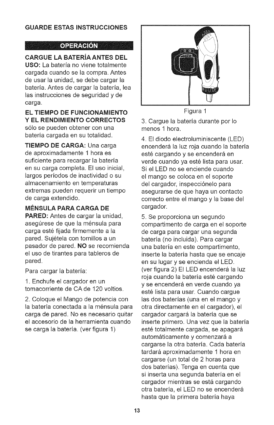 Operacion | Craftsman 71.74291 User Manual | Page 13 / 28