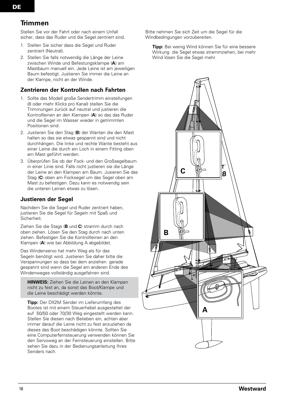 Ab c, Trimmen | Pro Boat PRB3350 User Manual | Page 16 / 44