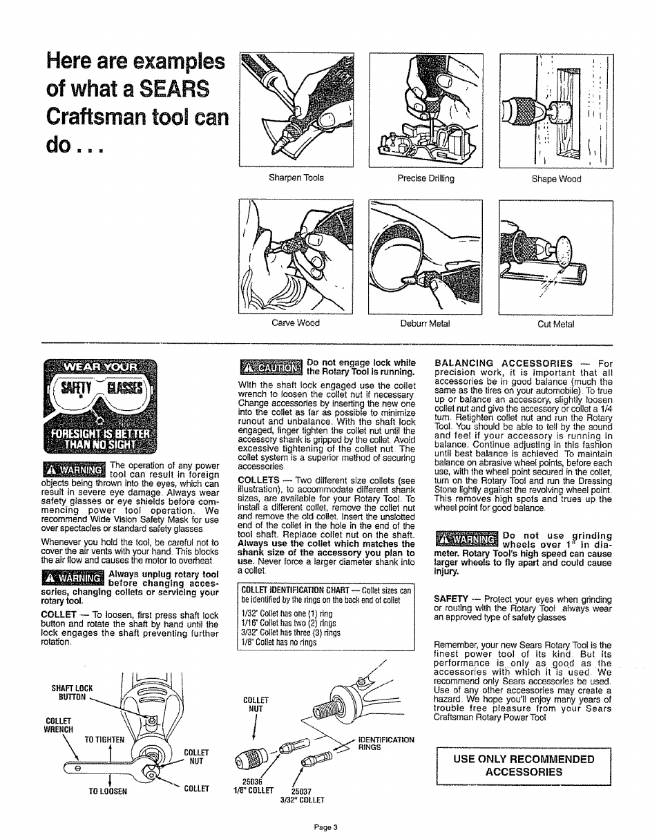 Balancing accessories — for | Craftsman 572.610530 User Manual | Page 3 / 12