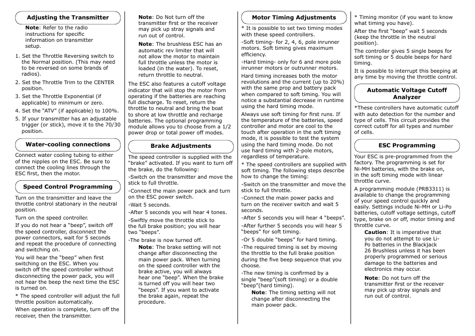 Pro Boat Waterproof 45A Brushless ESC User Manual | Page 2 / 4