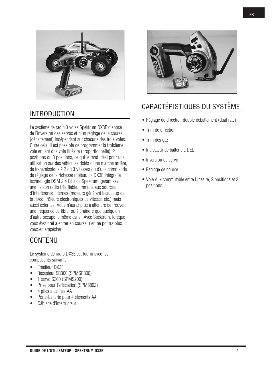 Introduction, Contenu, Caractéristiques du système | Pro Boat DX3E User Manual | Page 35 / 68
