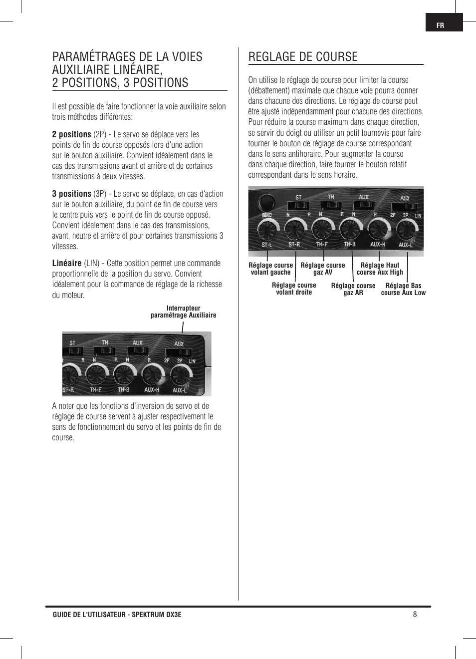 Reglage de course | Pro Boat DX3E User Manual | Page 41 / 68