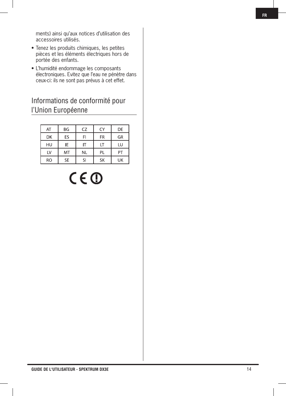 Informations de conformité pour l’union européenne | Pro Boat DX3E User Manual | Page 47 / 68