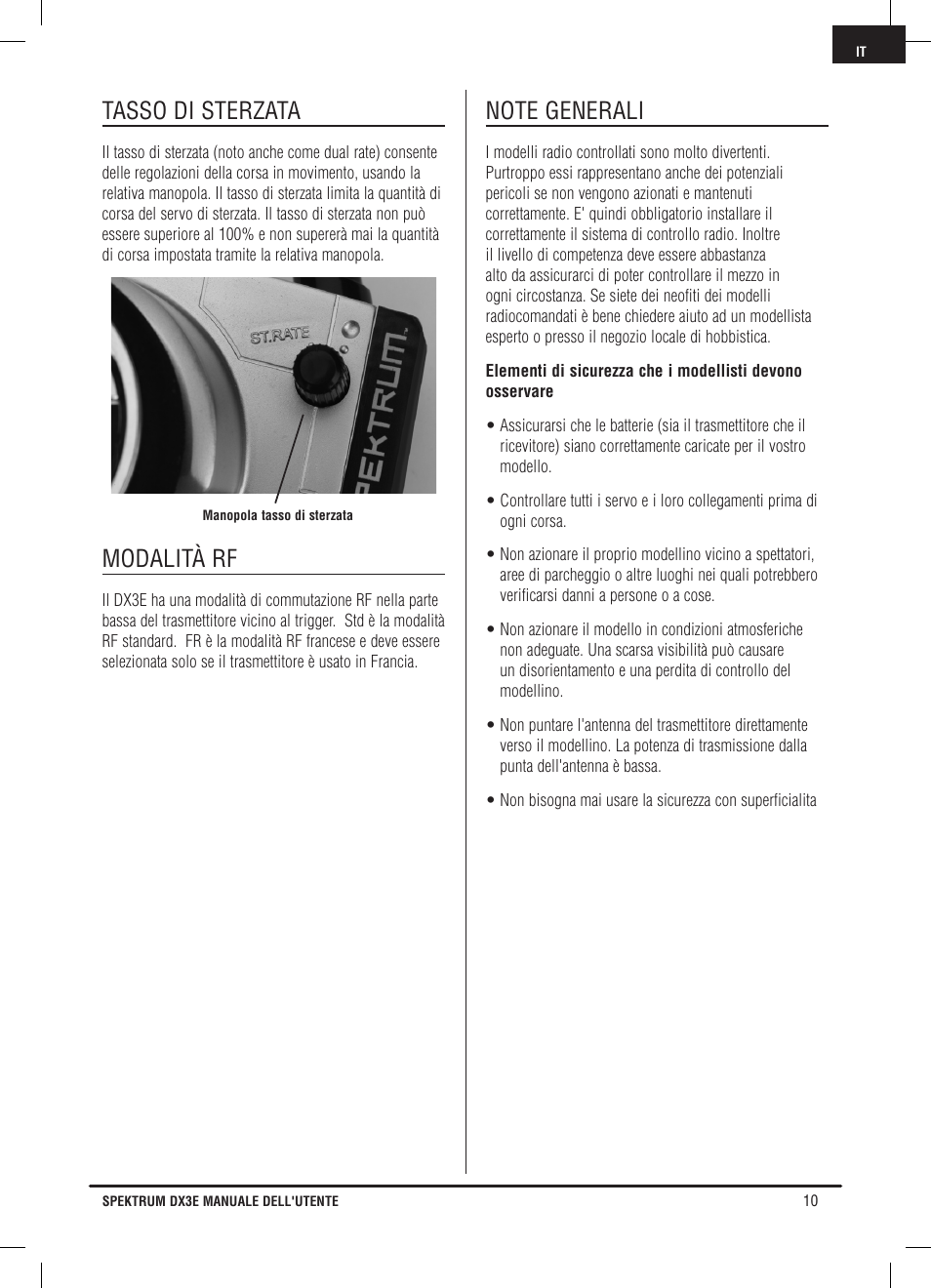 Tasso di sterzata, Modalità rf | Pro Boat DX3E User Manual | Page 61 / 68