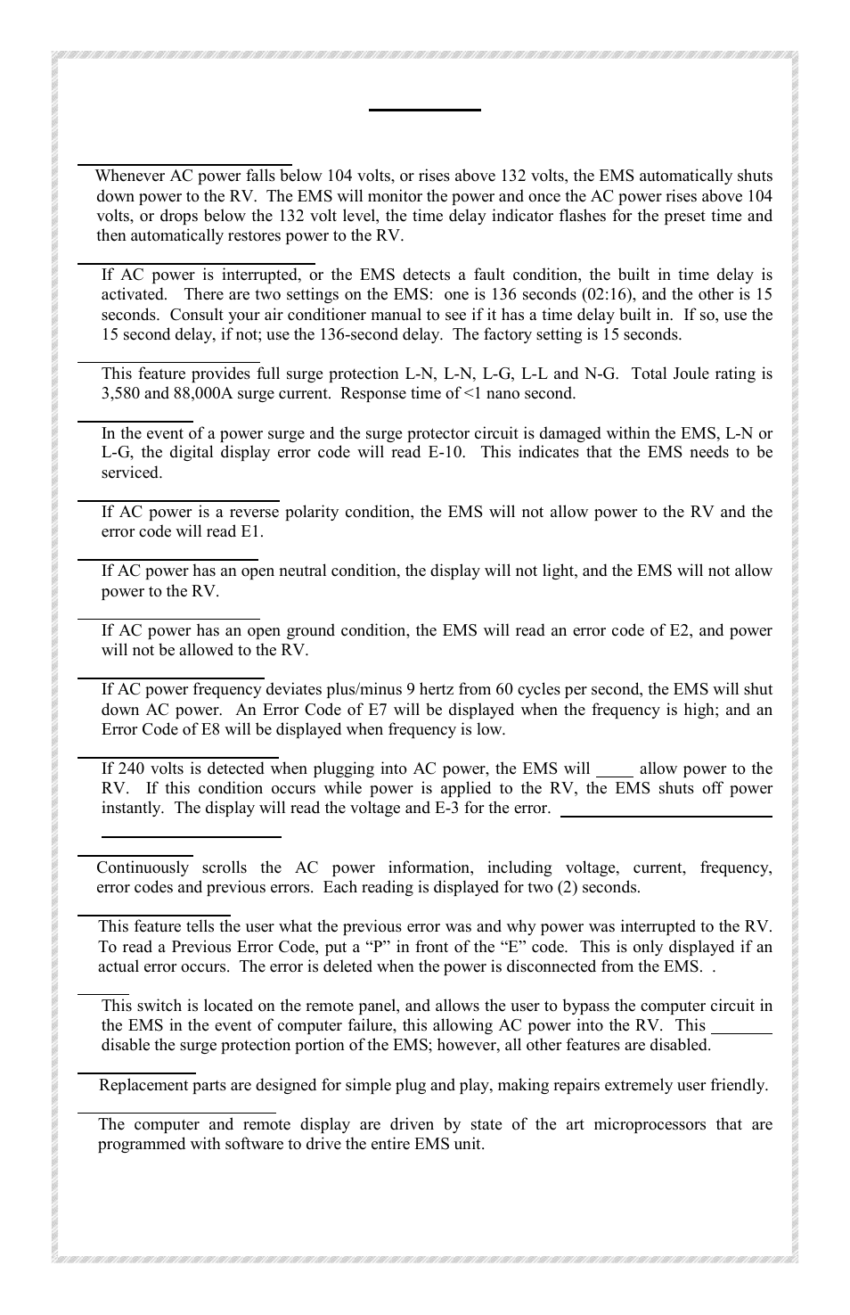 Features | Progressive Industries EMS-HW50C User Manual | Page 2 / 12