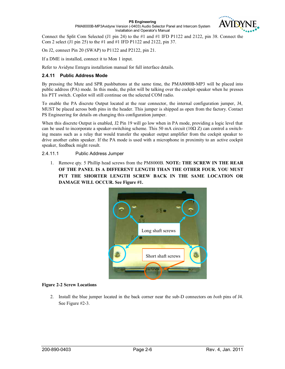 Public address mode, Ublic, Ddress | PS Engineering PMA8000MP3-Avidyne User Manual | Page 13 / 41