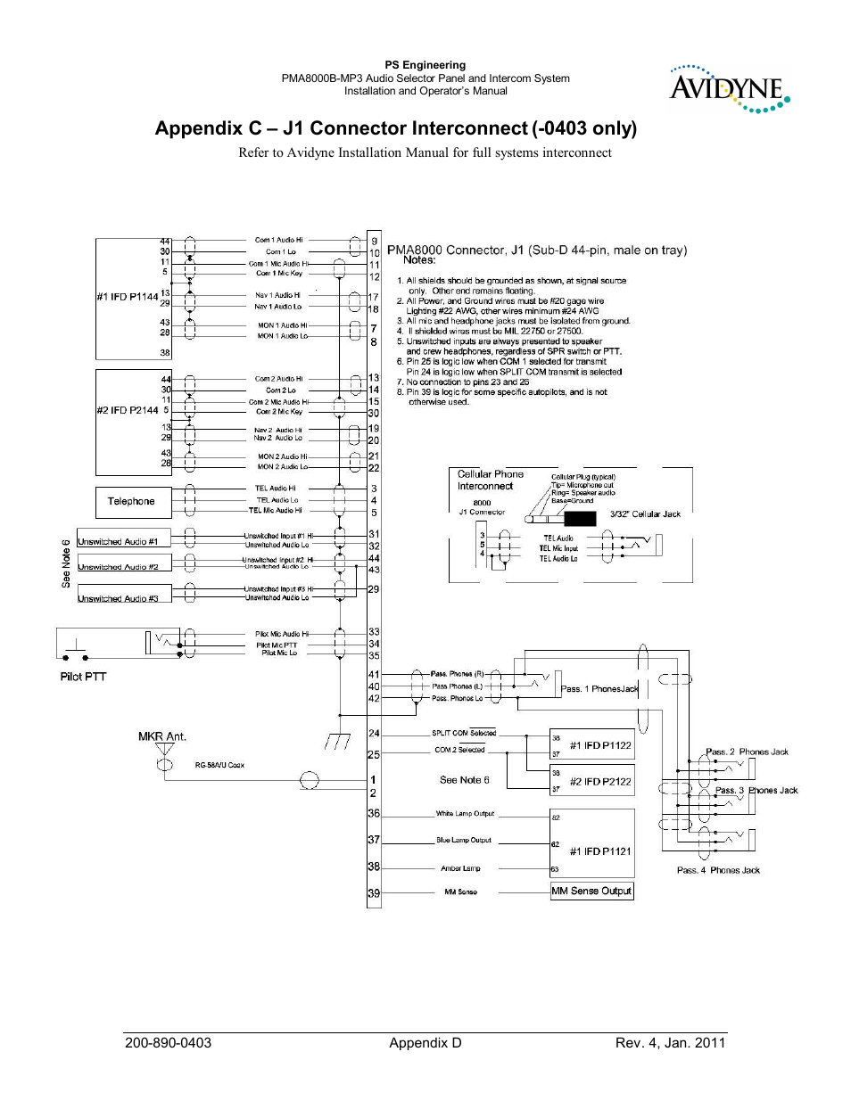 PS Engineering PMA8000MP3-Avidyne User Manual | Page 38 / 41