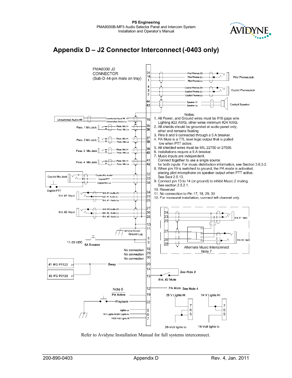 PS Engineering PMA8000MP3-Avidyne User Manual | Page 39 / 41