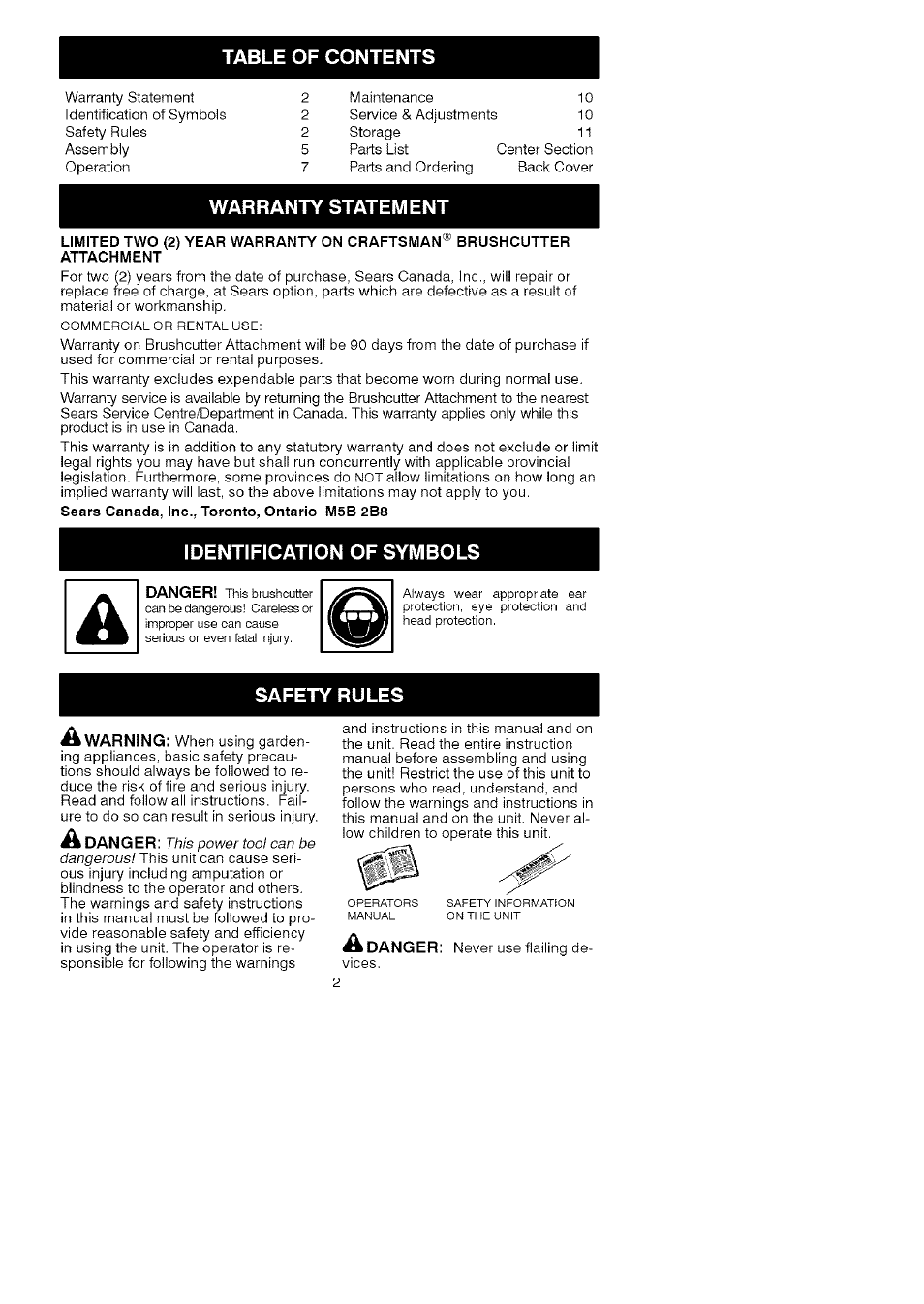 Craftsman C944.511591 User Manual | Page 2 / 11
