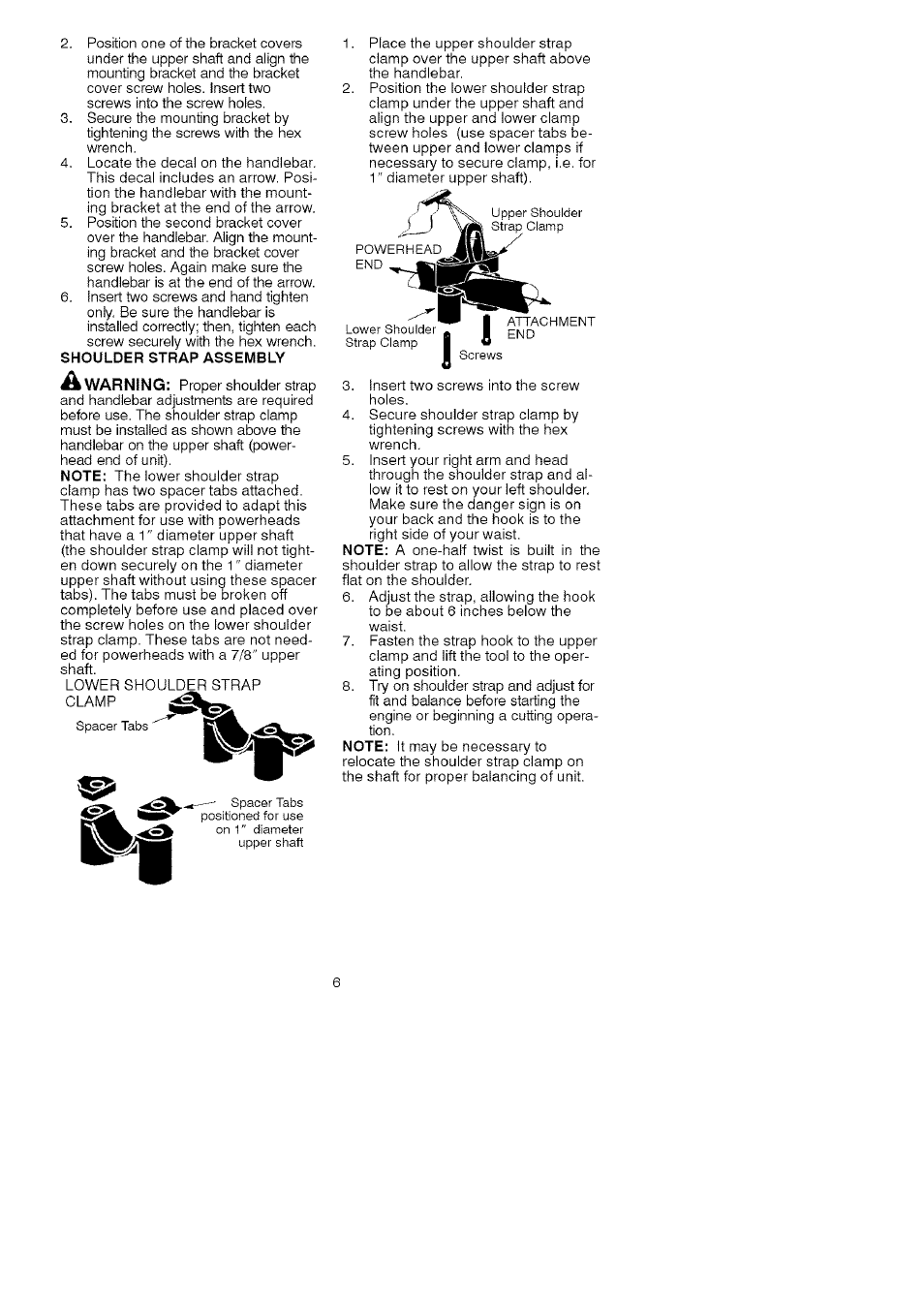 Shoulder strap assembly | Craftsman C944.511591 User Manual | Page 6 / 11