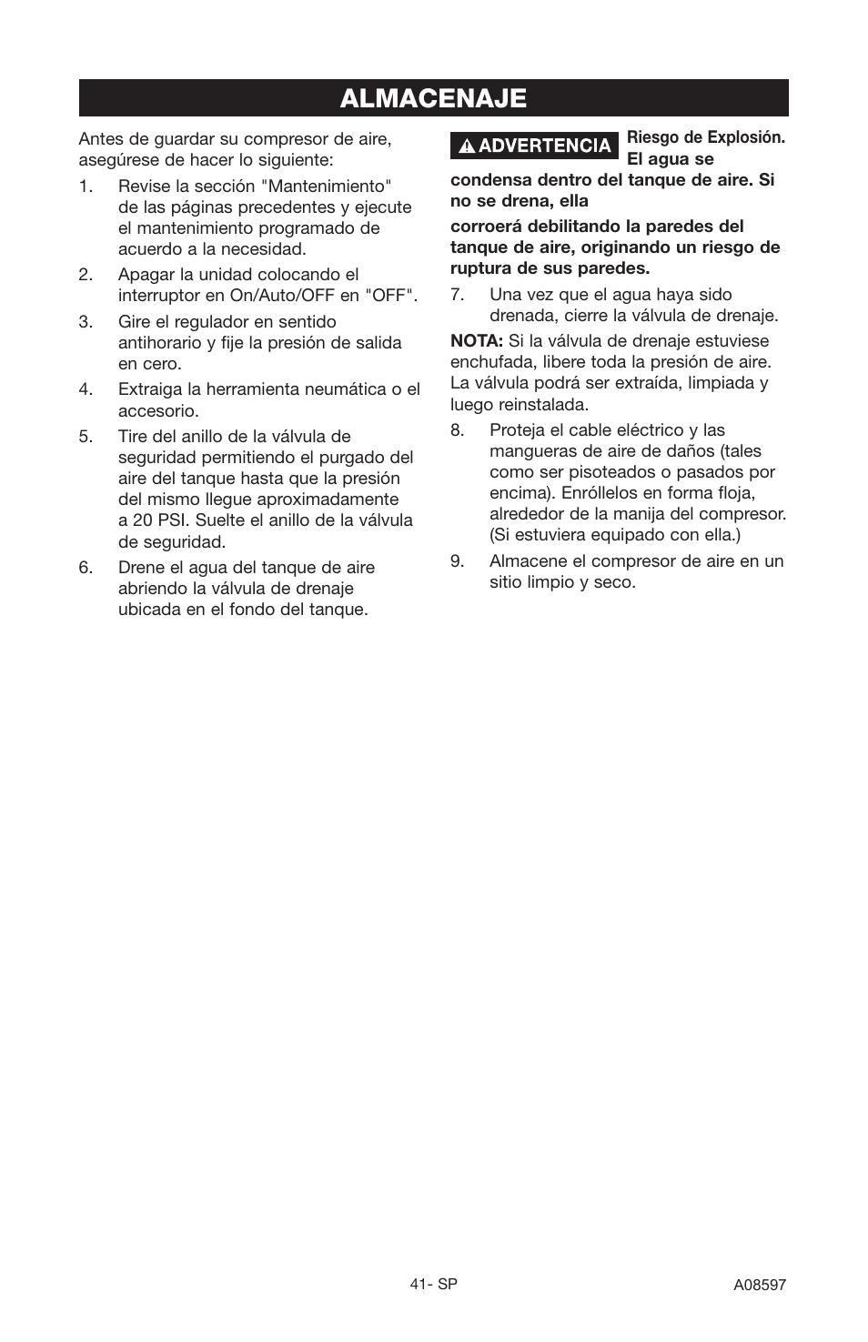Almacenaje | Craftsman 919.16644 User Manual | Page 37 / 44