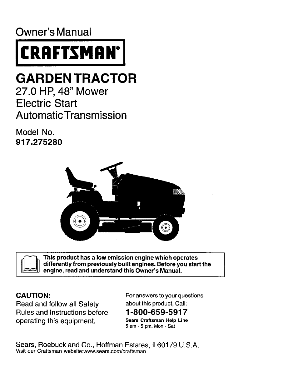 Craftsman 917.275280 User Manual | 60 pages