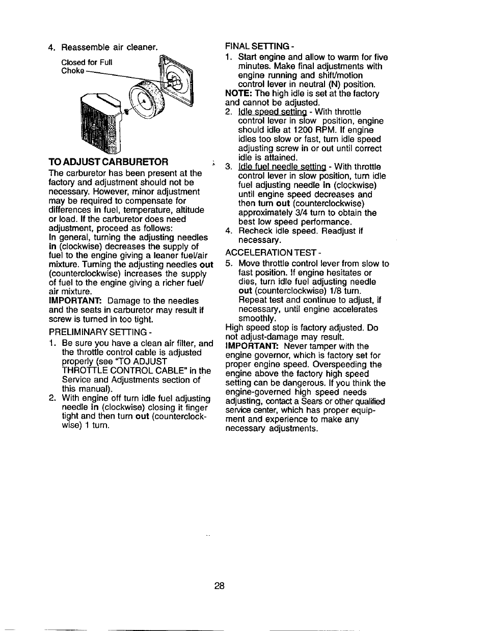 Craftsman 917.275280 User Manual | Page 28 / 60