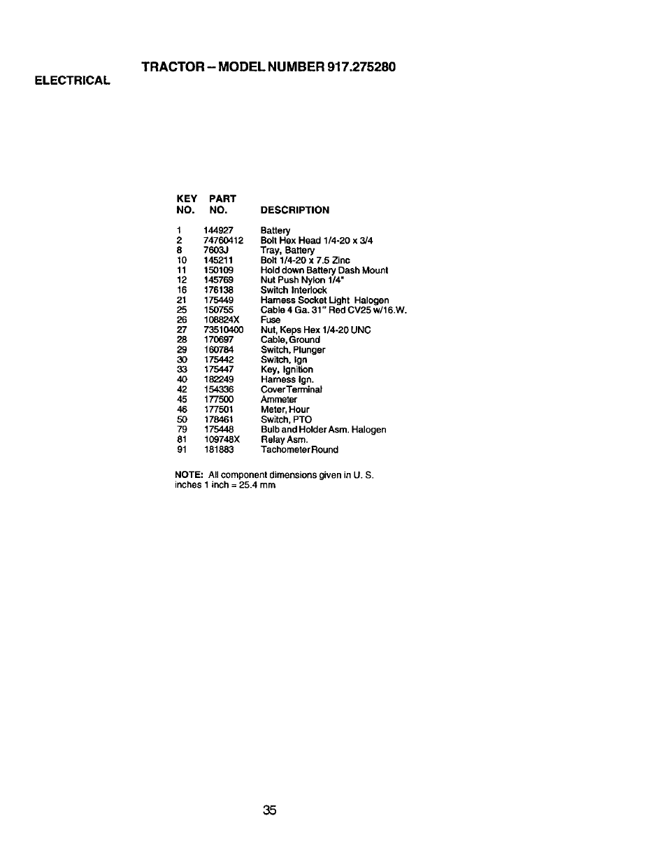 Electrical | Craftsman 917.275280 User Manual | Page 35 / 60