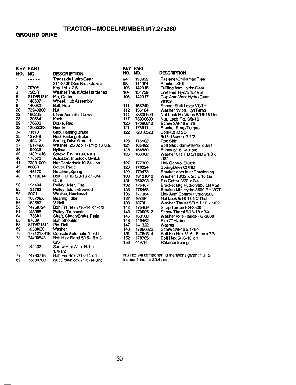 Ground drive | Craftsman 917.275280 User Manual | Page 39 / 60