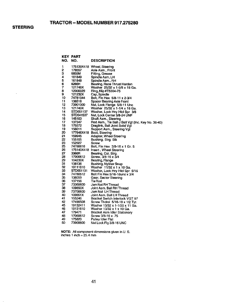 Steering | Craftsman 917.275280 User Manual | Page 41 / 60