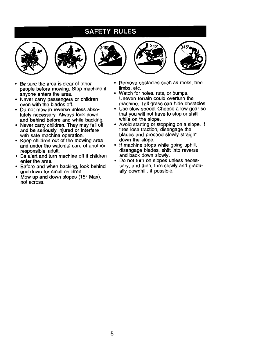 Safety rules | Craftsman 917.275280 User Manual | Page 5 / 60