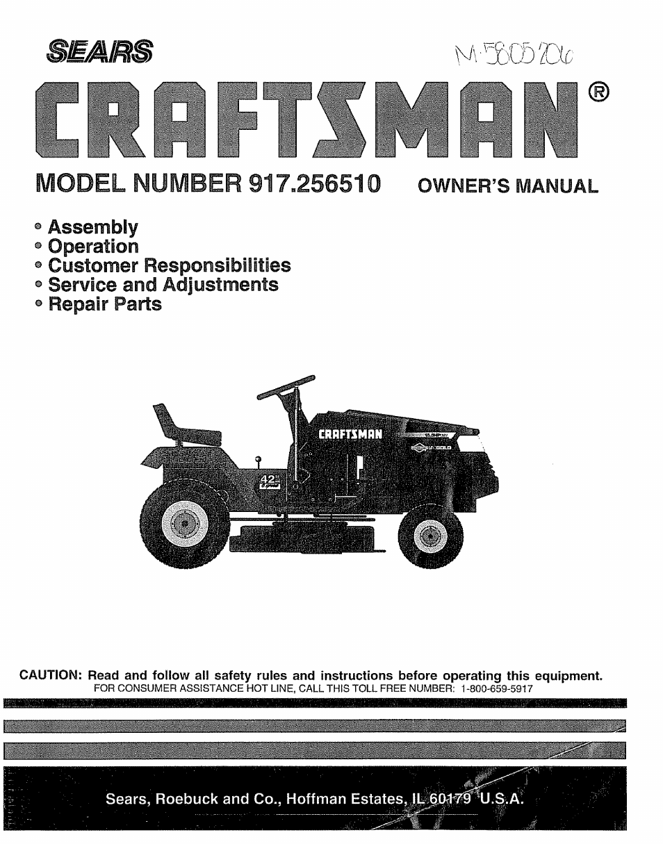 Craftsman 917.25650 User Manual | 56 pages