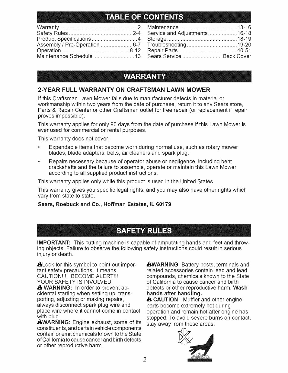 Craftsman 917.374111 User Manual | Page 2 / 52