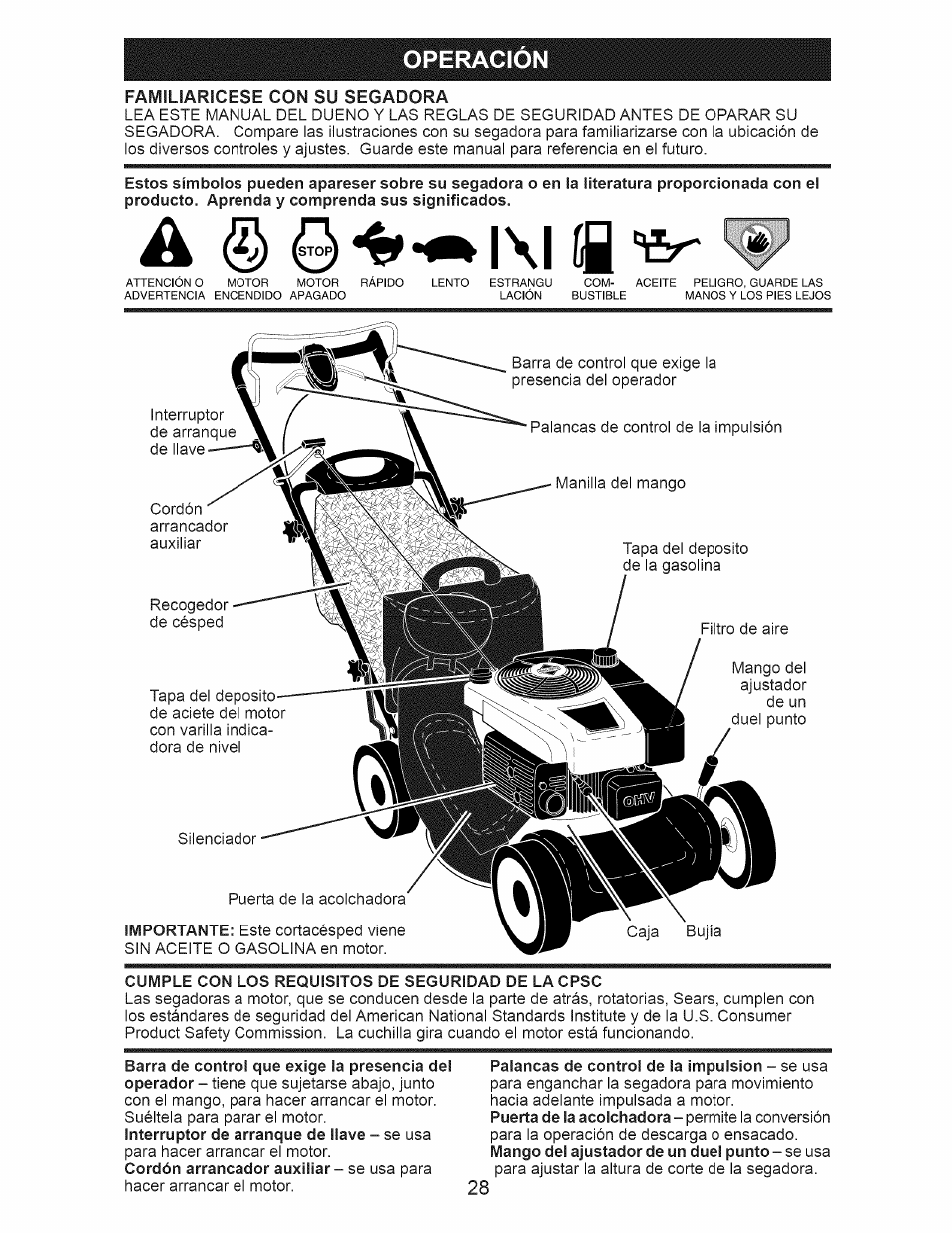 A ^ l\l íq, Operacion | Craftsman 917.374111 User Manual | Page 28 / 52