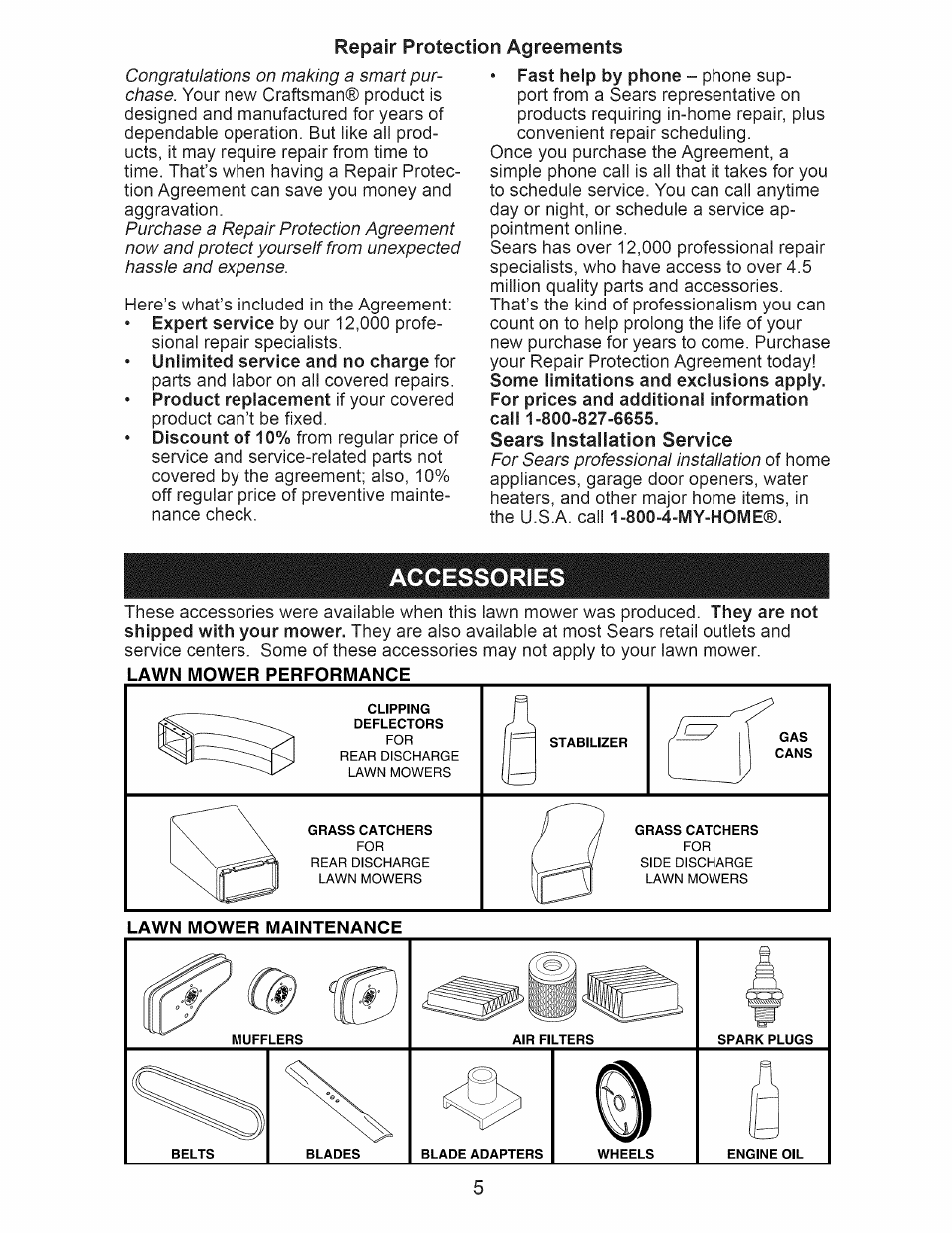 Accessories | Craftsman 917.374111 User Manual | Page 5 / 52