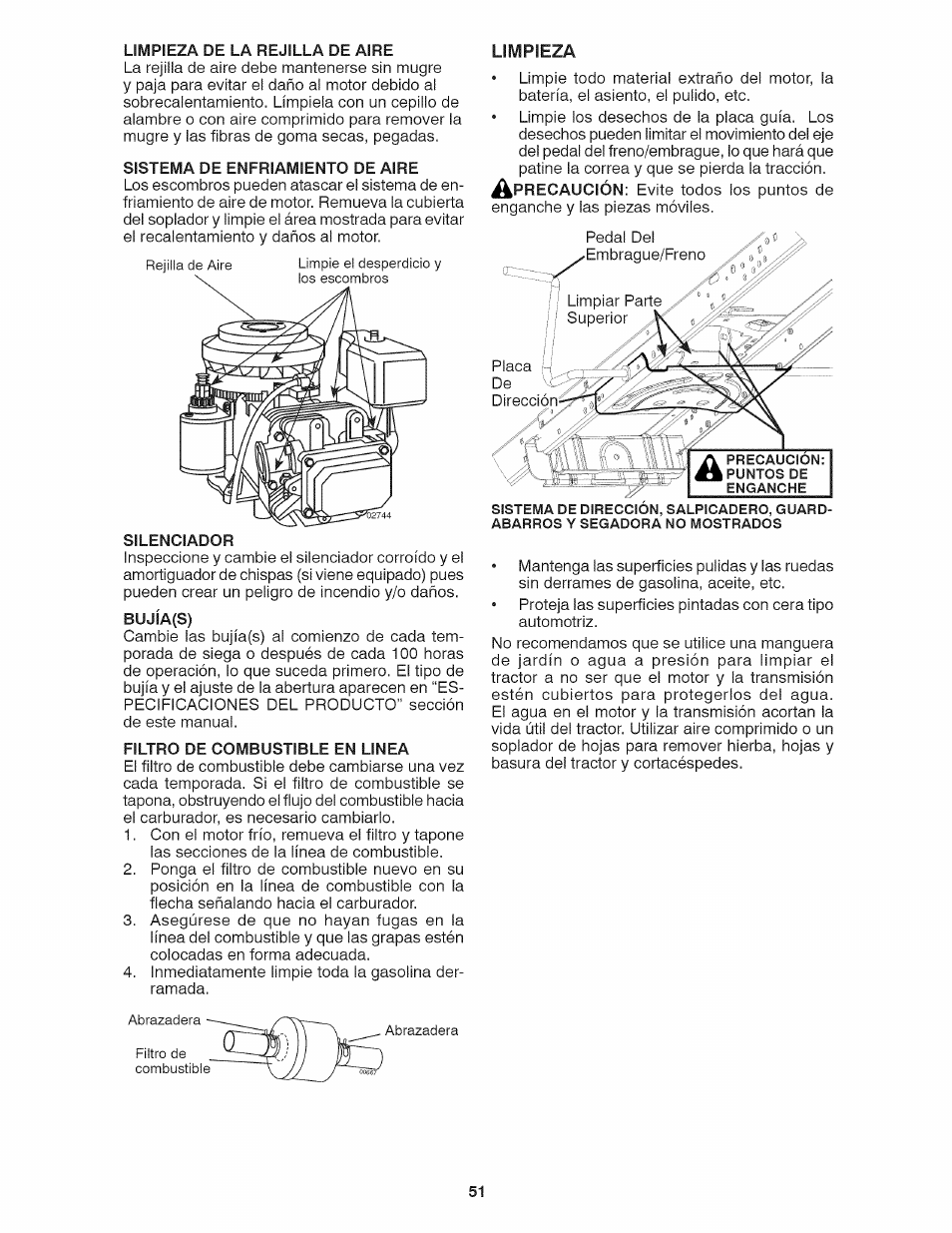 Limpieza | Craftsman 917.28035 User Manual | Page 51 / 64