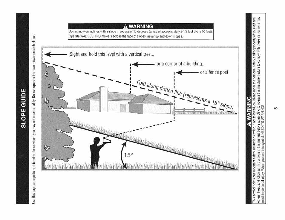 Awarning, Slope guio | Craftsman 247.887210 User Manual | Page 5 / 60