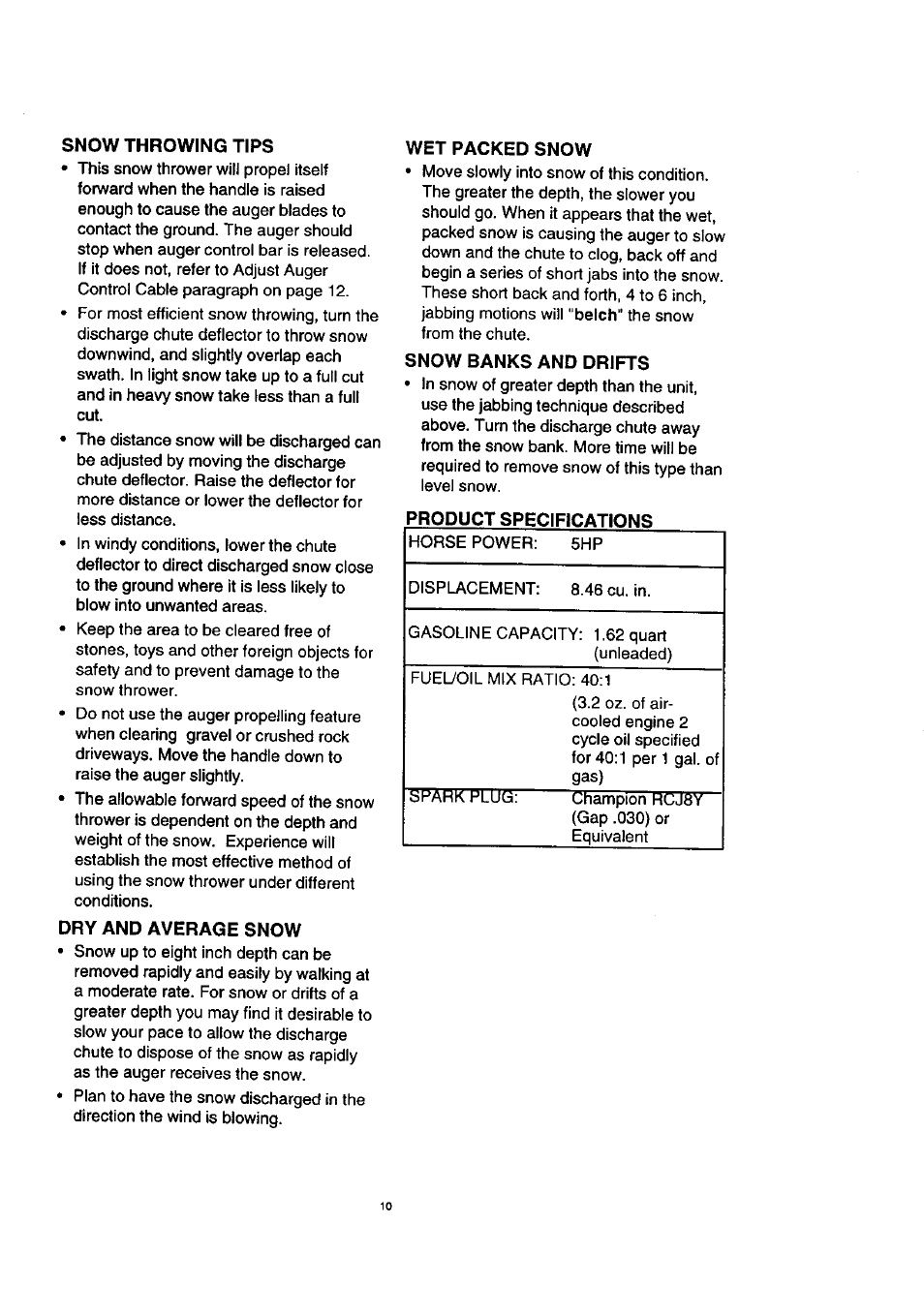 Craftsman 536.885210 User Manual | Page 10 / 30