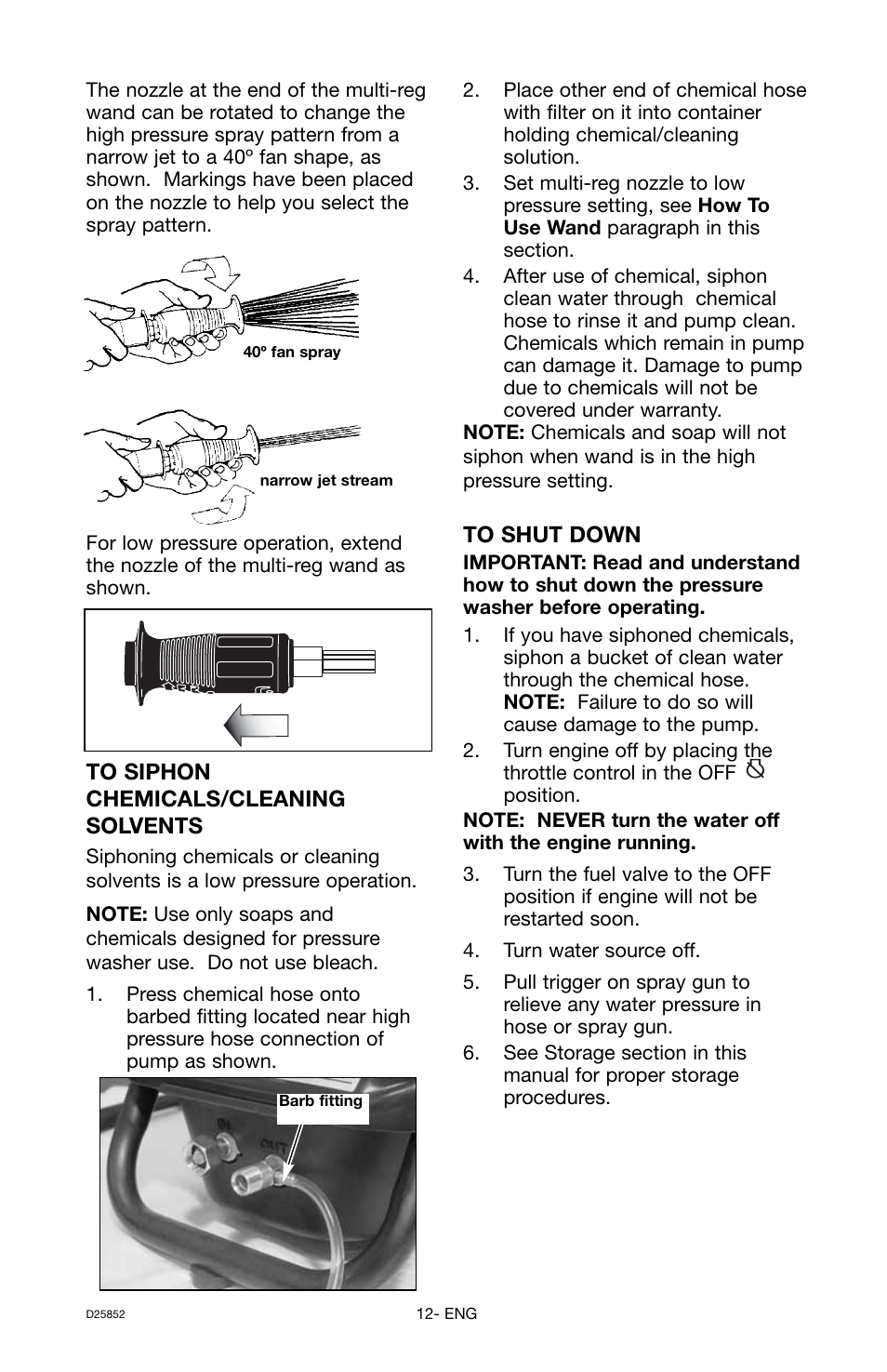Craftsman D25852 User Manual | Page 12 / 44