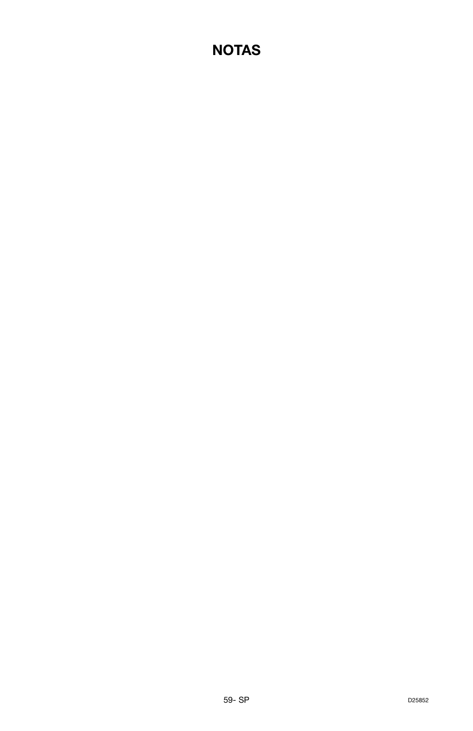 Notas | Craftsman D25852 User Manual | Page 43 / 44