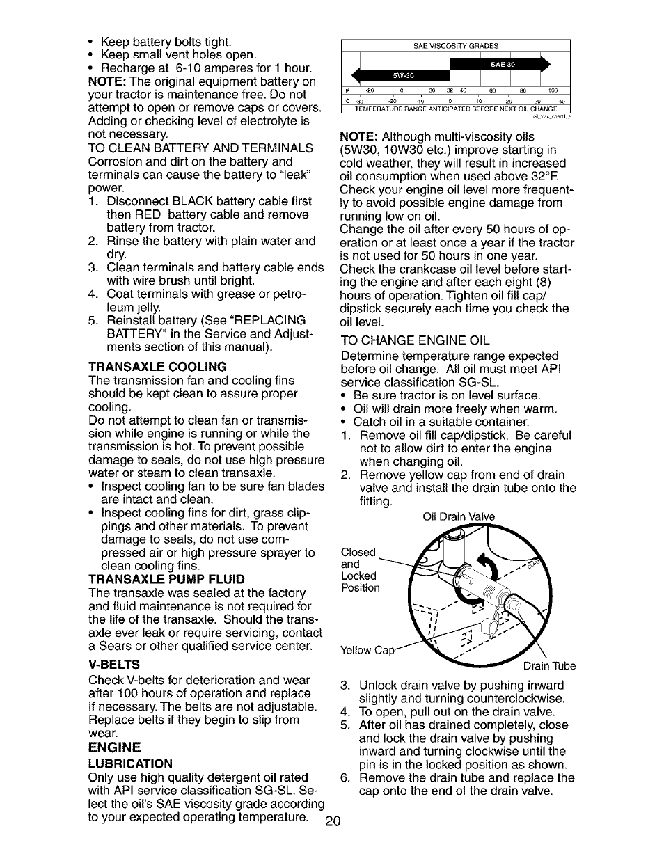 Transaxle cooling, V-belts | Craftsman 917.273763 User Manual | Page 20 / 56