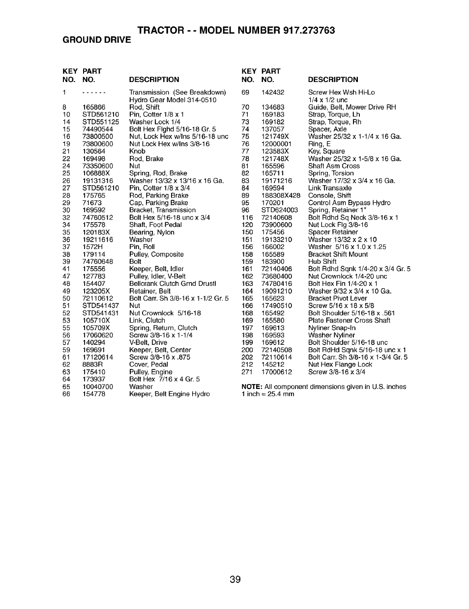 Ground drive | Craftsman 917.273763 User Manual | Page 39 / 56