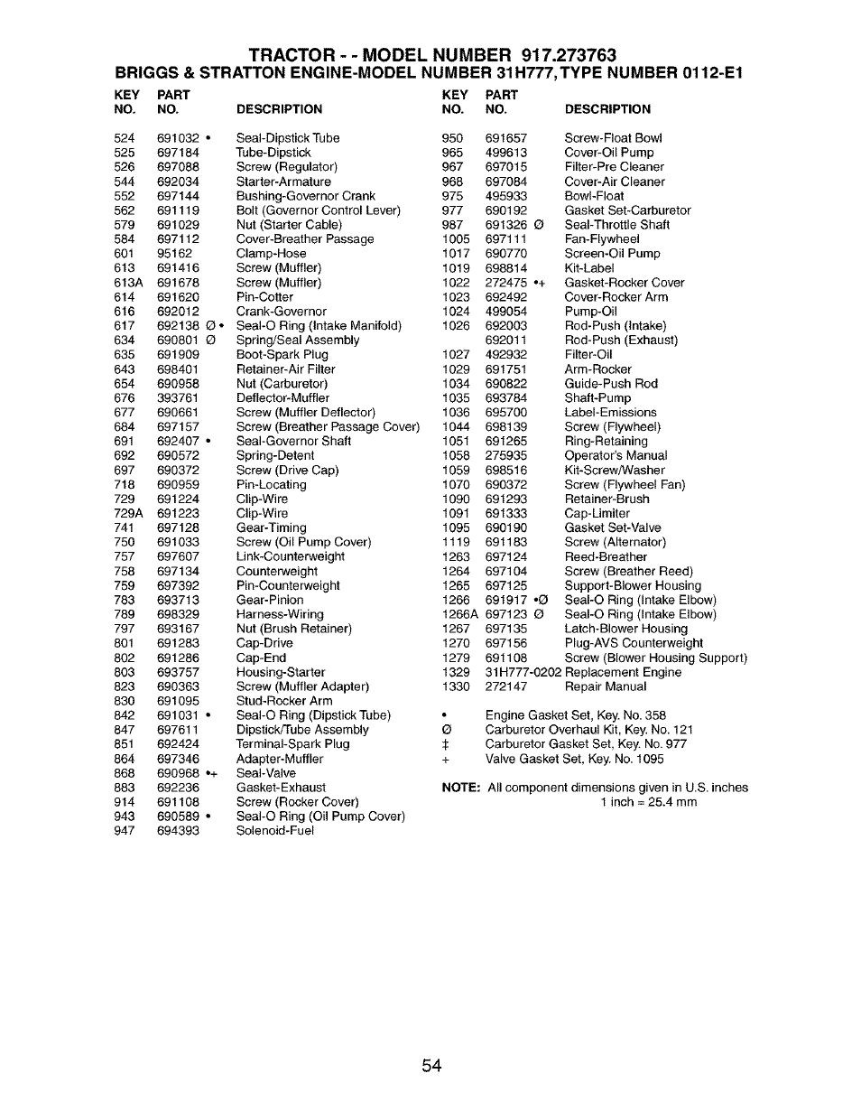 Craftsman 917.273763 User Manual | Page 54 / 56