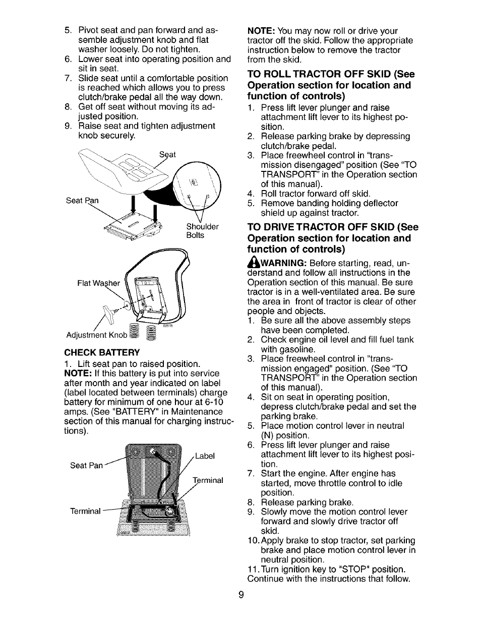 Check battery | Craftsman 917.273763 User Manual | Page 9 / 56