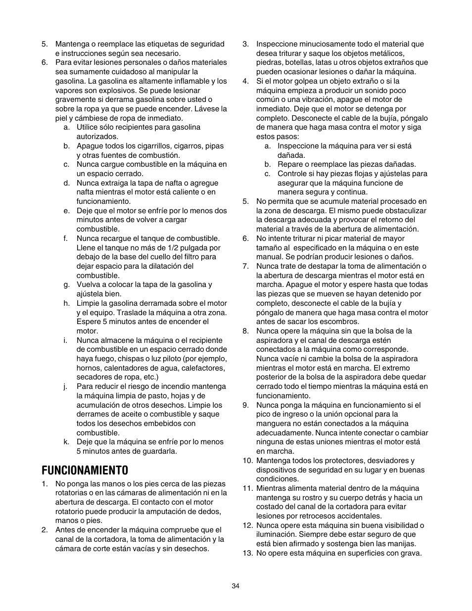 Funcionamiento | Craftsman 247.77099 User Manual | Page 34 / 52